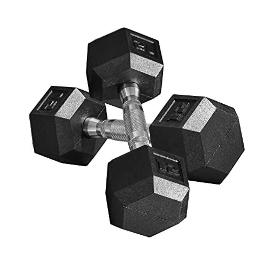 Home Gym Equipment Set - 40lbs/45lbs/50lbs Rubber Dumbbell Set with Non-Slip