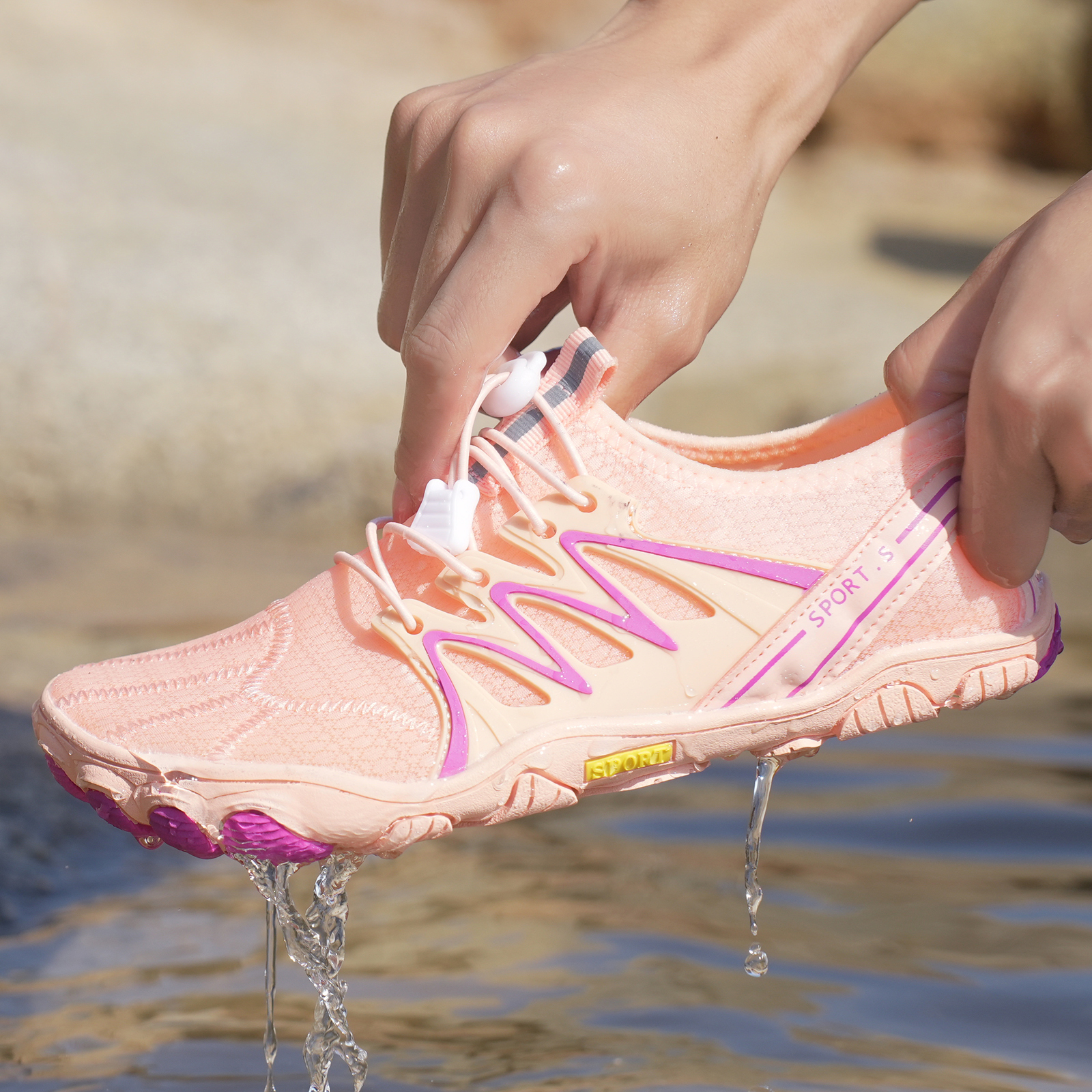 Home Gym Outdoor - Pink Barefoot Water Shoes Unisex Quick