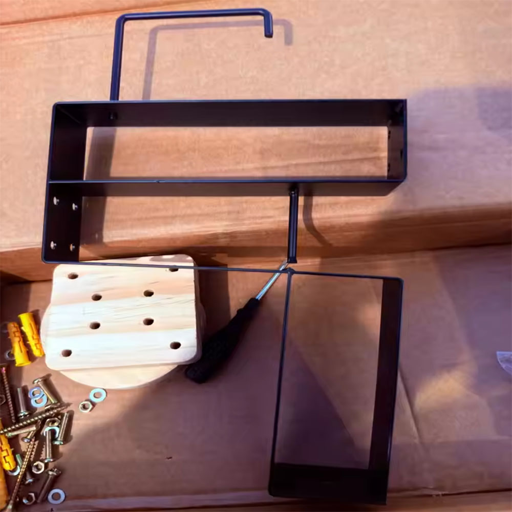 Home Gym Academy - Wood Motorcycle Helmet Holder Wall Mount