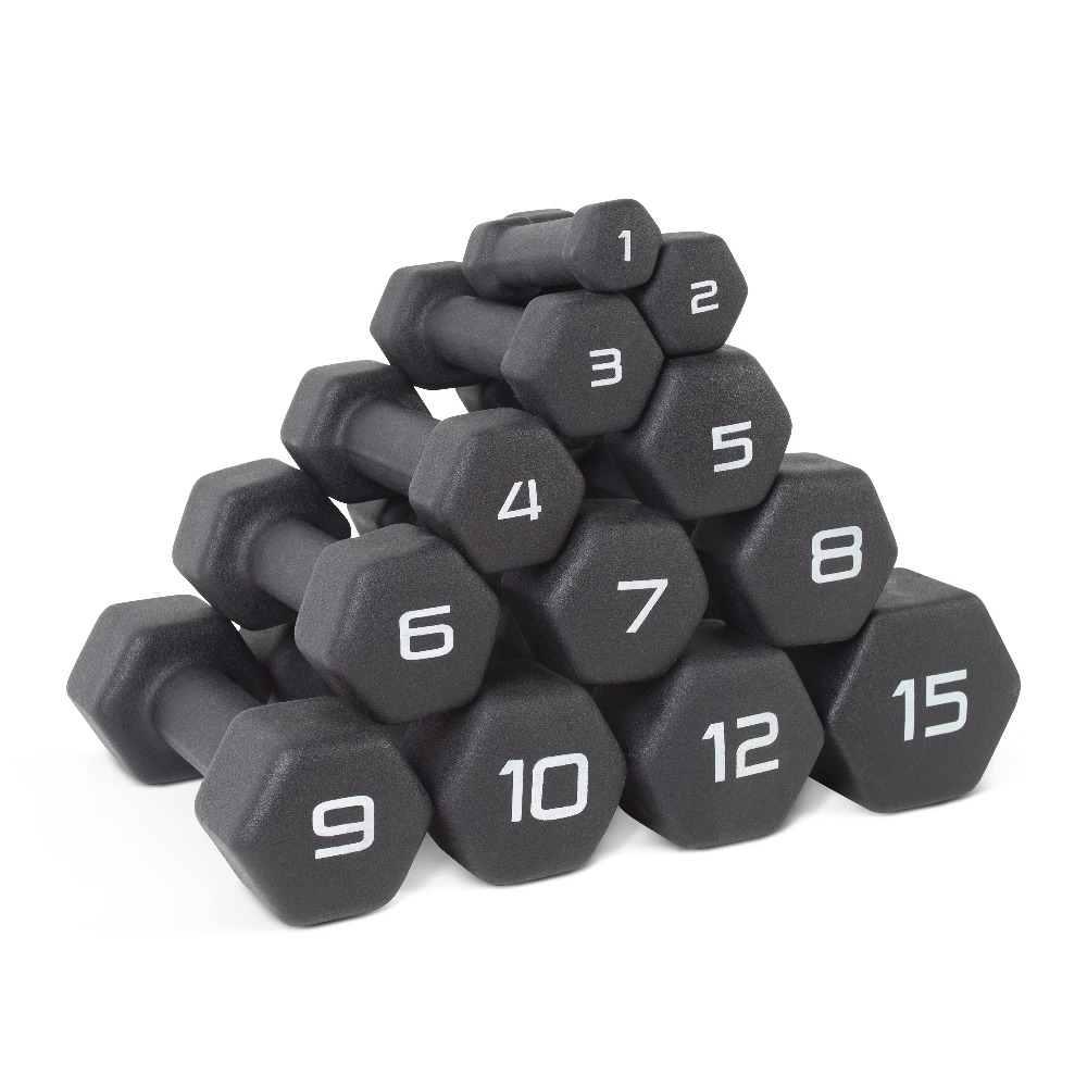 Home Gym Equipment - 1lb Black Neoprene Dumbbell Pair Adjustable