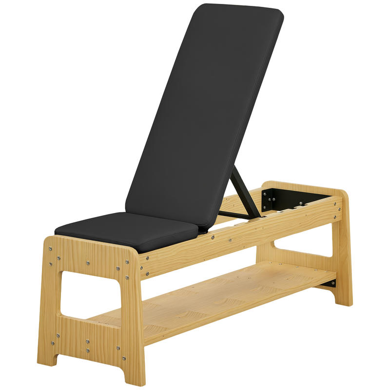 Home Gym Dumbbells - Wooden Adjustable Weight Bench with Dumbbell