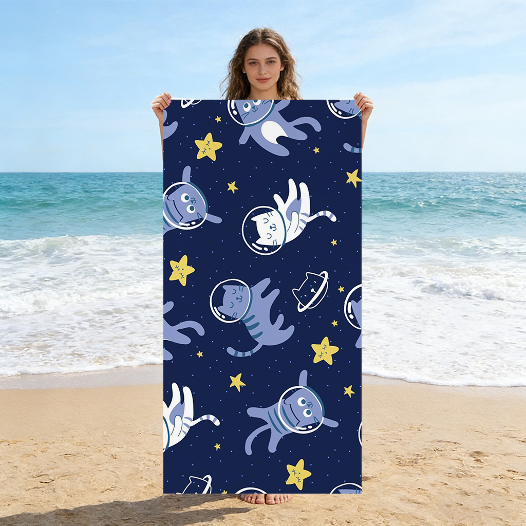 Home Gym For Small Spaces - Space Cats Beach Towel Quick-Drying Small