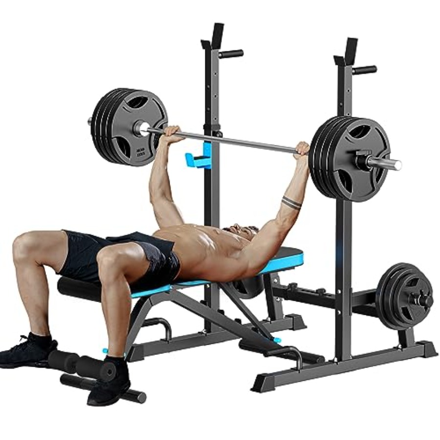 Home Gym Equipment - Adjustable Weight Bench with Squat Rack