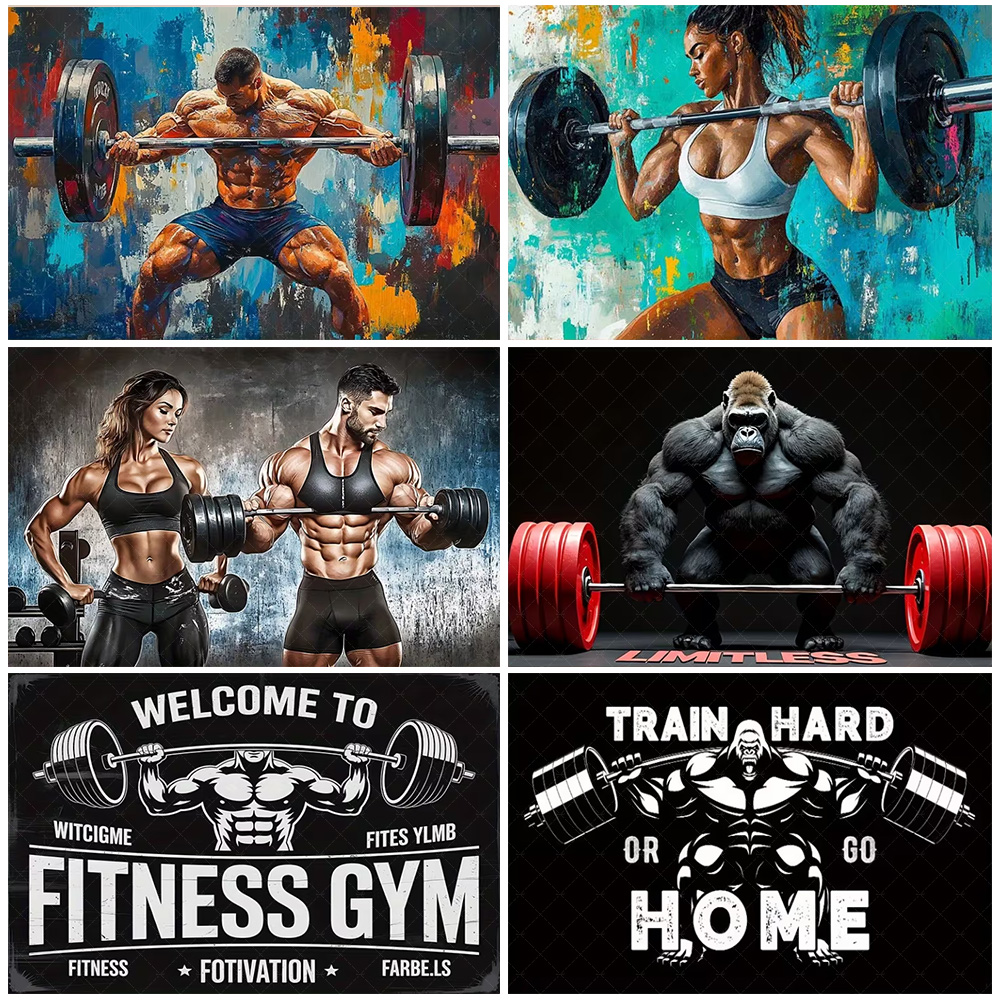 Home Gym Outdoor - Fitness Weightlifting Gym Theme Backdrop Gorilla