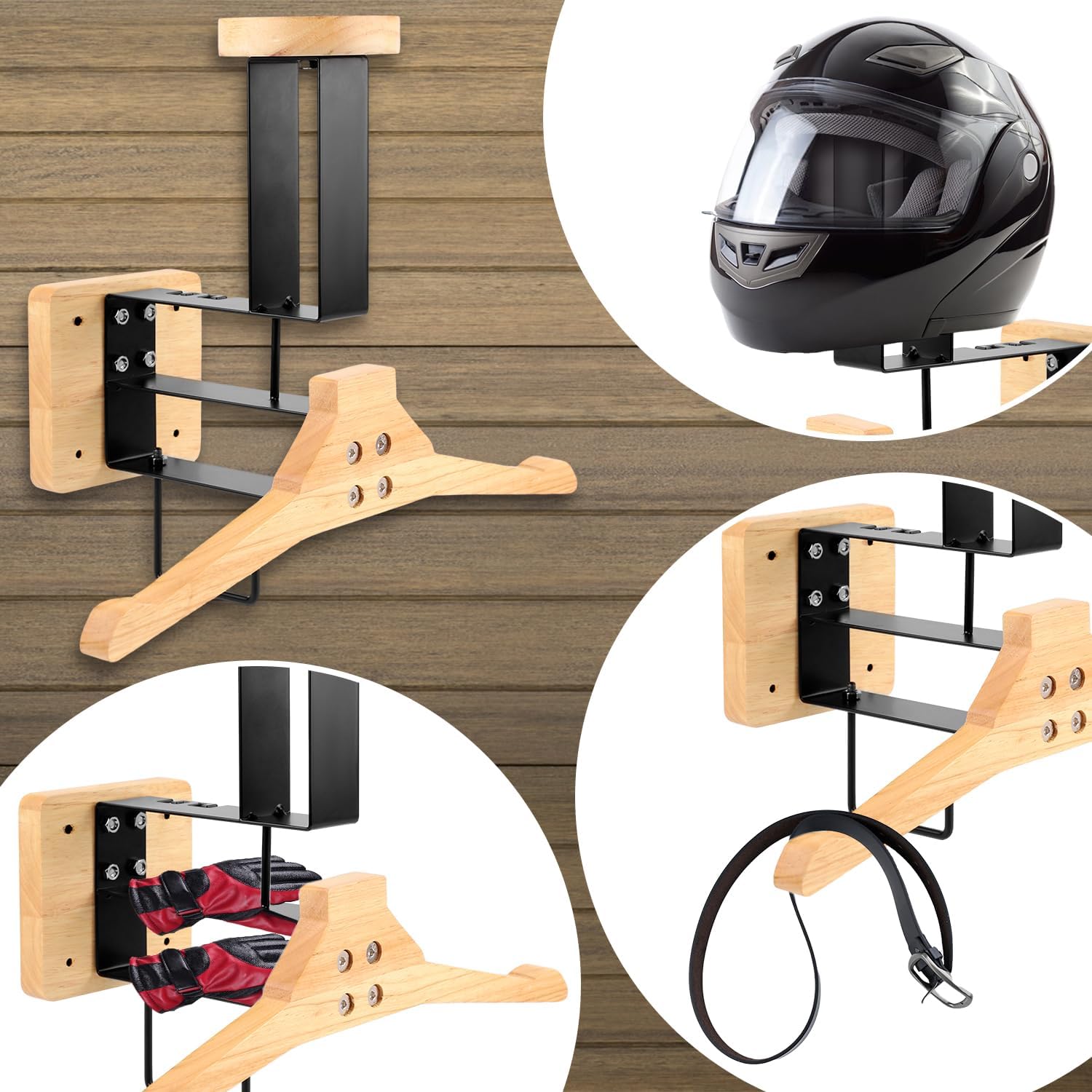 Wood Motorcycle Helmet Holder  - Home Gym Academy avis et prix
