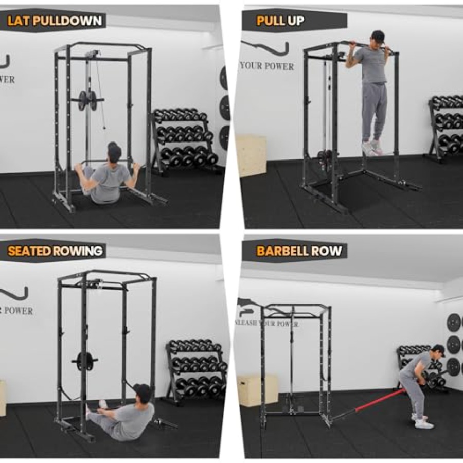 1600 Lbs Power Rack for Home G - Home Gym Cable Pulley System avis et prix