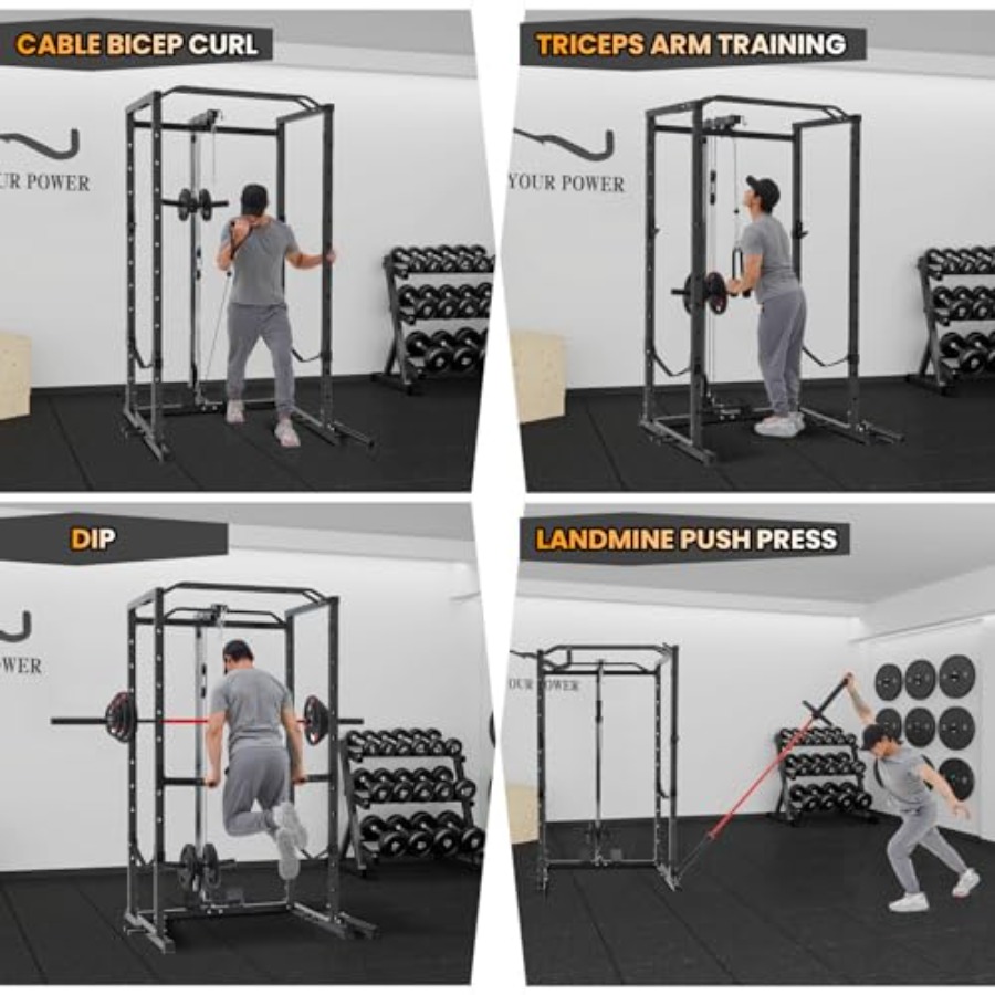 1600 Lbs Power Rack for Home G - Home Gym Cable Pulley System avis et prix