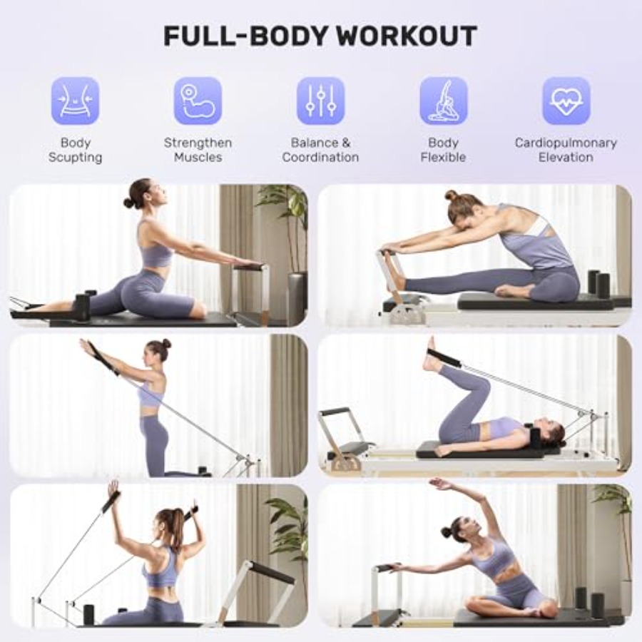Foldable Pilates Reformer Mach - Leg Home Gym Workout avis et prix