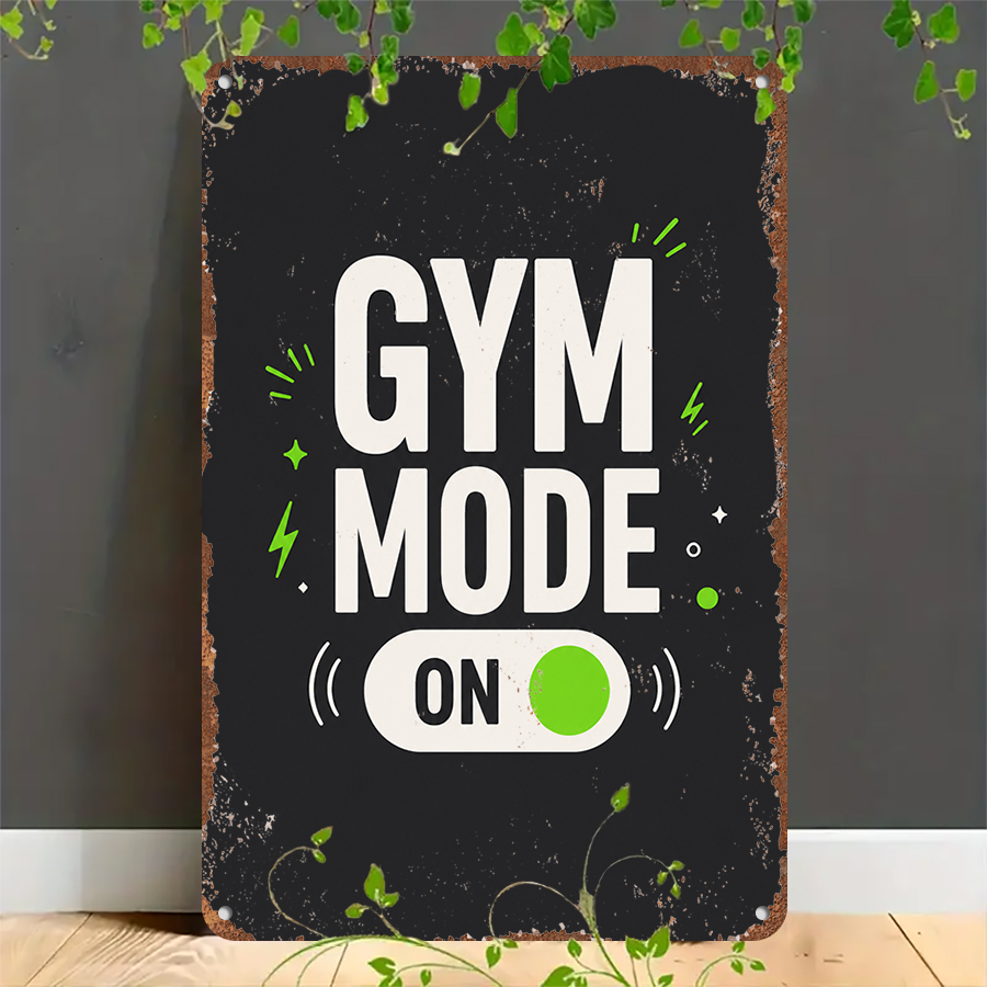 2D flat retro metal tin plate, - Home Gym On Wall avis et prix