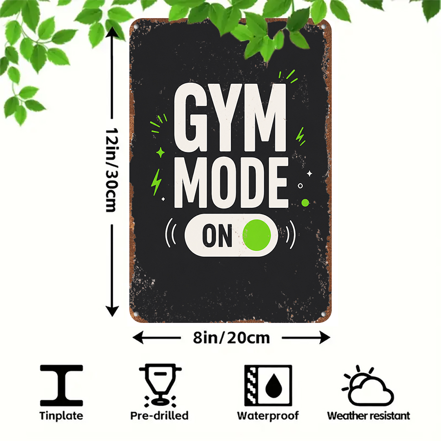 2D flat retro metal tin plate, - Home Gym On Wall avis et prix