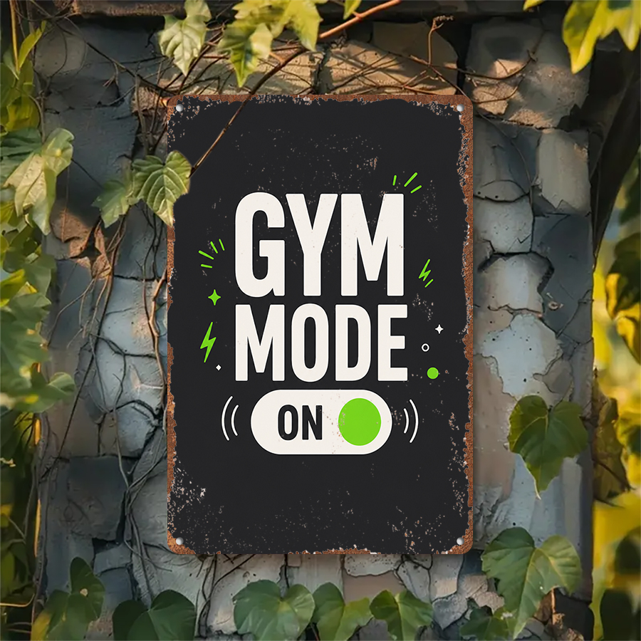 2D flat retro metal tin plate, - Home Gym On Wall avis et prix