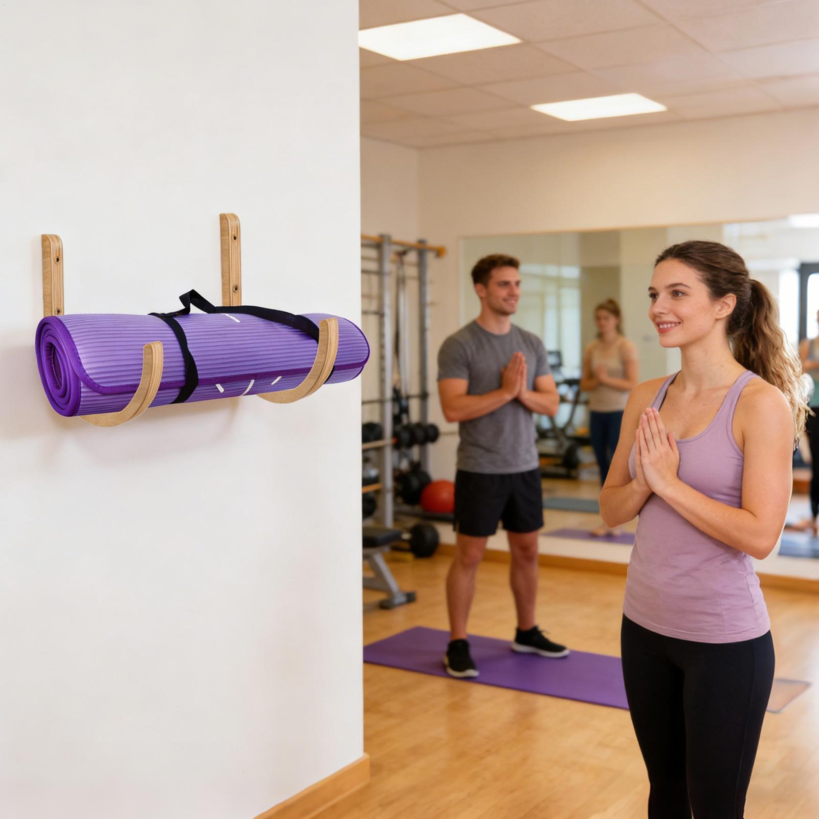 Yoga Mat Storage Rack 2PC Wood - Home Gym On Wall avis et prix