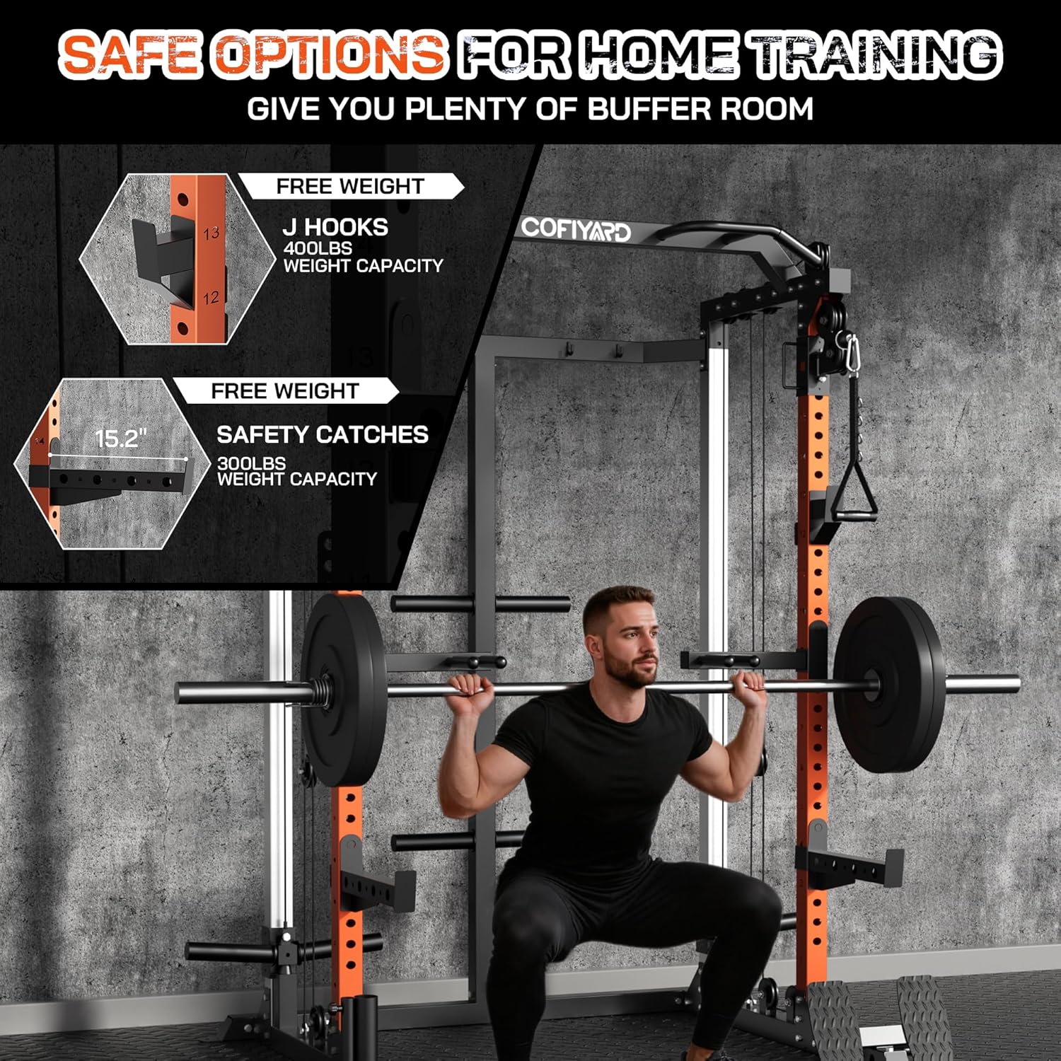 Power Cage, Power Rack with Du - Home Gym Cable Pulley System avis et prix