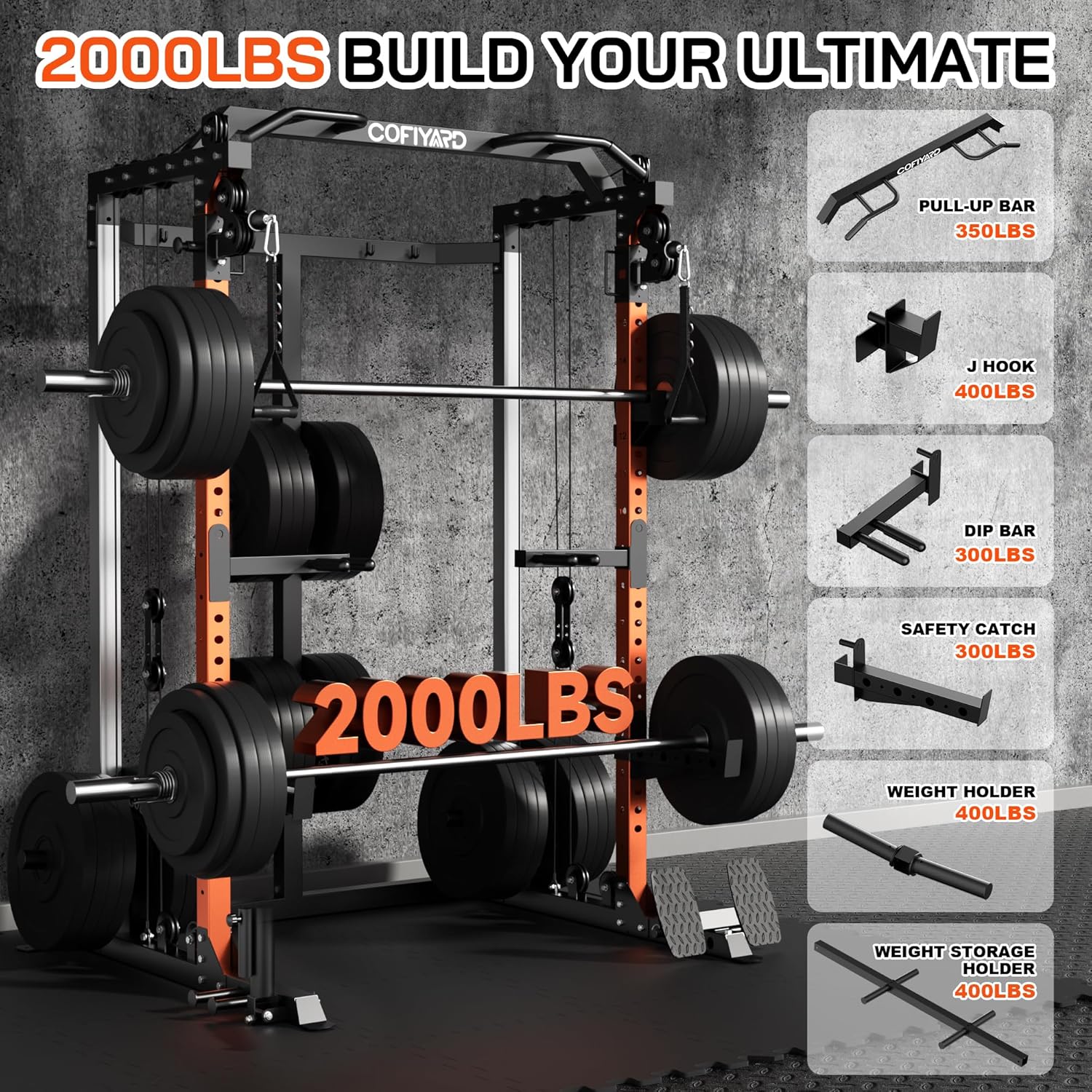 Power Cage, Power Rack with Du - Home Gym Cable Pulley System avis et prix