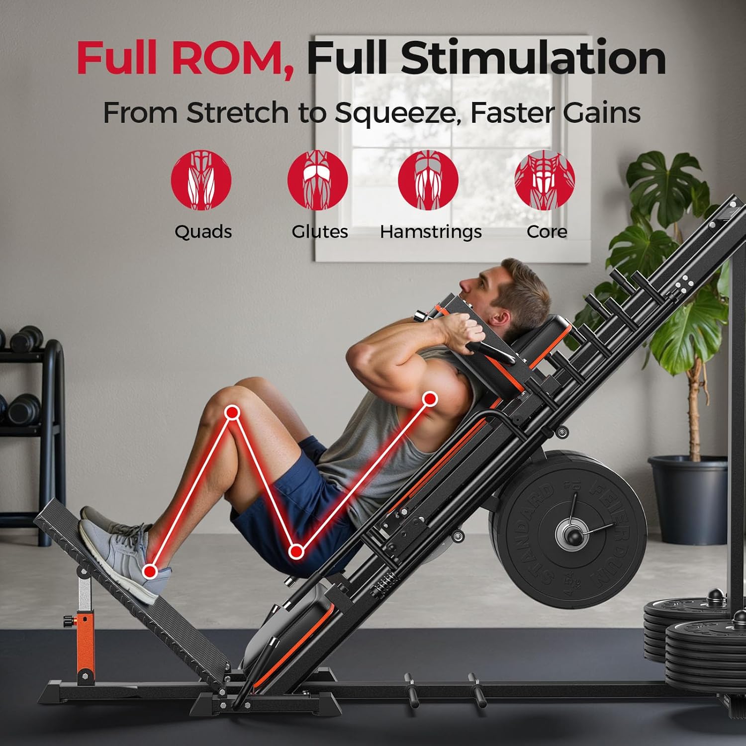 FEIERDUN 3‑in‑1 Leg Press Hack - Home Gym Training Program avis et prix
