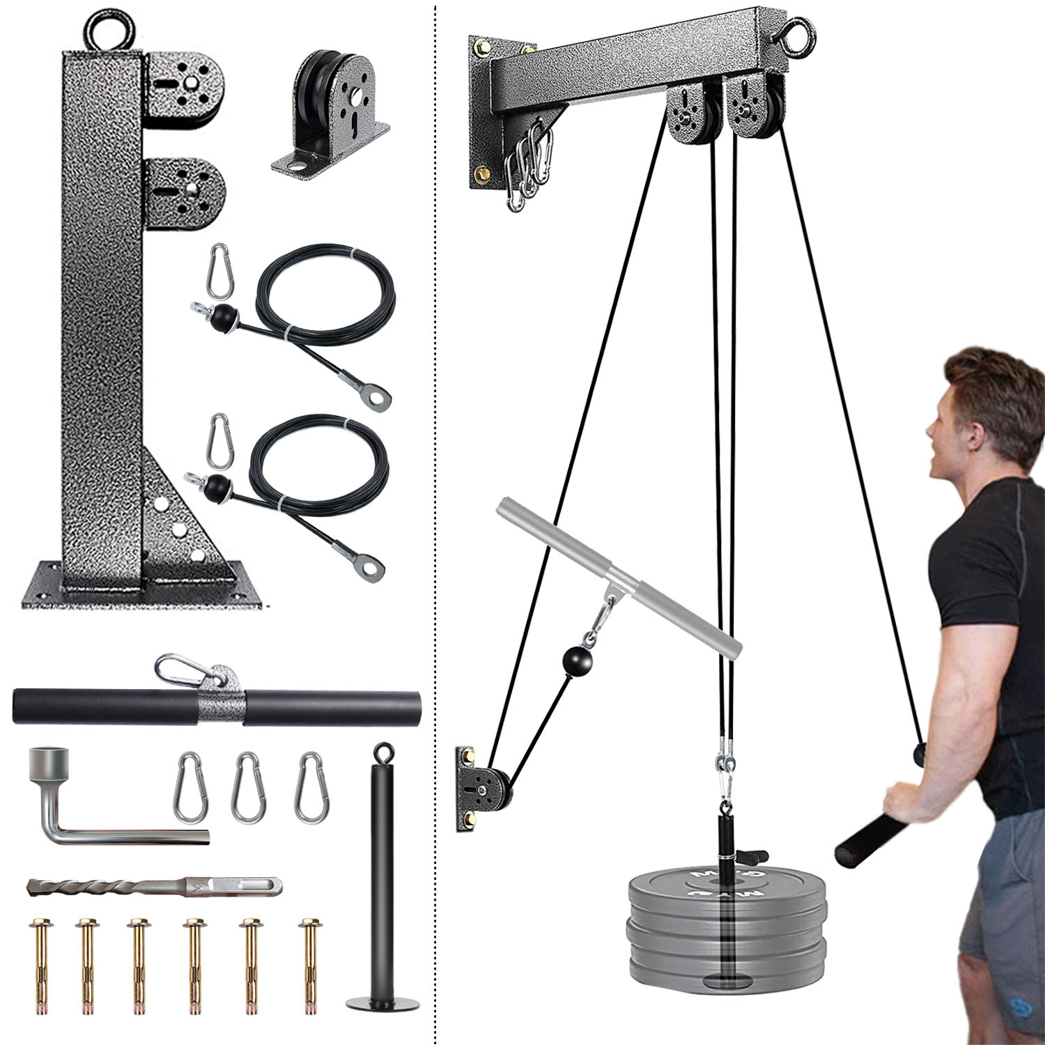 Fitness Wall Mounted Pulley Sy - Home Gym Cable Pulley System avis et prix