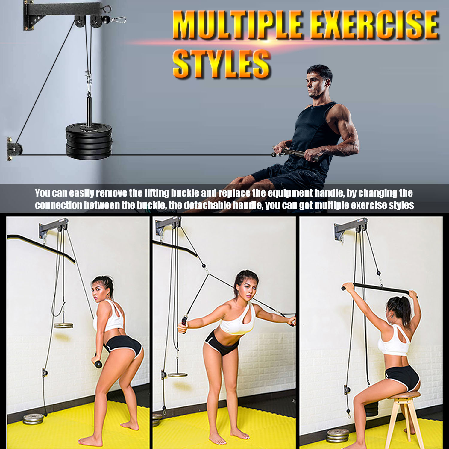Fitness Wall Mounted Pulley Sy - Home Gym Cable Pulley System avis et prix