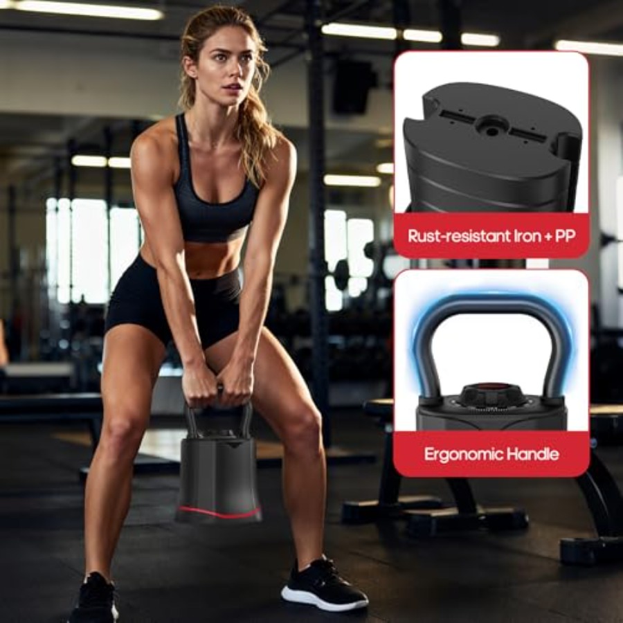 40LB Adjustable Kettlebell Set - Home Gym Kettlebells avis et prix